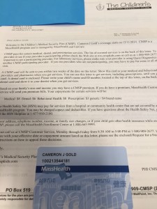 Letter from MassHealth dated 9/10/2015